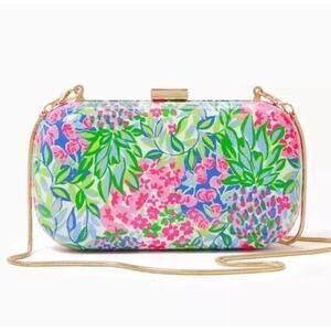 NWOT Lilly Pulitzer Floral Hard Shell Crossbody Clutch Purse